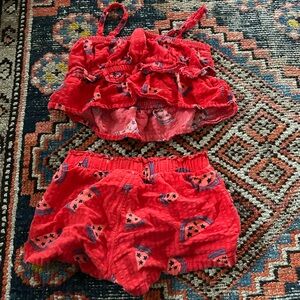 Cat & Jack red watermelon set, 3T